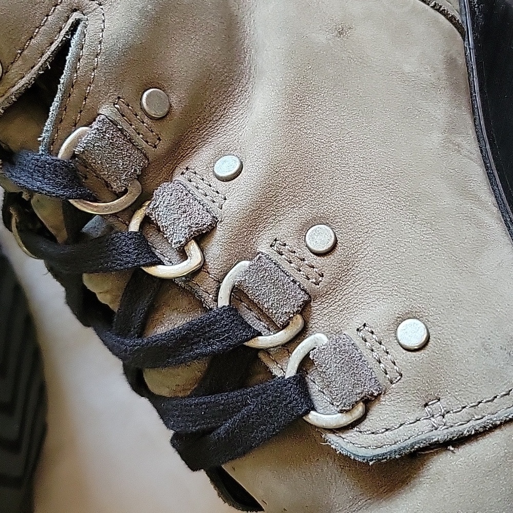 Sorel Sleep After Hour Lace Up Gray Leather Boots US7 - Picture 6 of 7